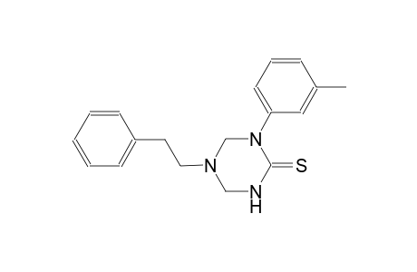 1-(3-methylphenyl)-5-(2-phenylethyl)tetrahydro-1,3,5-triazine-2(1H)-thione