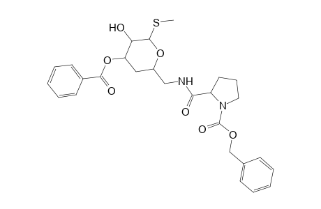 .alpha.-DL-lyxo-Hexopyranoside, methyl 4,6-dideoxy-6-[[[1-[(phenylmethoxy)carbonyl]-2-pyrrolidinyl]carbonyl]amino]-1-thio-, 3-benzoate