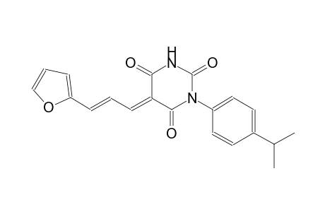 (5E)-5-[(2E)-3-(2-furyl)-2-propenylidene]-1-(4-isopropylphenyl)-2,4,6(1H,3H,5H)-pyrimidinetrione