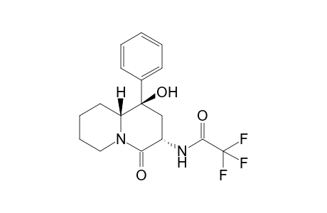 (1R,3S,9aR)-(+-)-3-Trifluoroacetylamino-1-hydroxy-1-phenylperhydroquinolizin-4-one