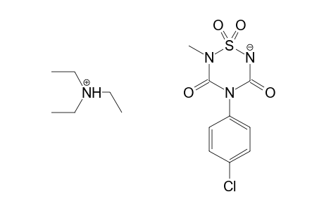 2H-1,2,4,6-Thiatriazine-3,5(4H,6H)-dione, 4-(4-chlorophenyl)- 2-methyl-, 1,1-dioxide, Compound with N,N-diethylethanamine (1:1)