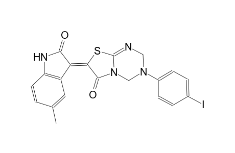 (7Z)-3-(4-iodophenyl)-7-(5-methyl-2-oxo-1,2-dihydro-3H-indol-3-ylidene)-3,4-dihydro-2H-[1,3]thiazolo[3,2-a][1,3,5]triazin-6(7H)-one