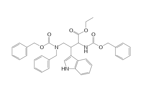 3-(1H-indol-3-yl)-2-(phenylmethoxycarbonylamino)-4-[phenylmethoxycarbonyl-(phenylmethyl)amino]butanoic acid ethyl ester