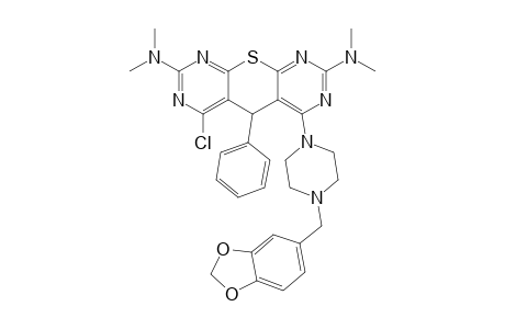 6-Chloro-2,8-bis(dimethylamino)-5-phenyl-4-(4-piperonylpipperazino)-5H-thiopyrano[2,3-d:6,5-d']dipyrimidine