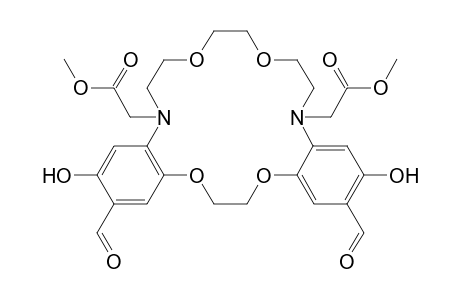 1(4),6(4)-Dihydroxy-7,16-di(methoxycarbonylmethyl)-2,5,10,13-tetraoxa-7,16-diaza-1(1,2),6(1,2)-dibenzenacyclohexadecaphane-1(5),6(5)-dicarbaldehyde