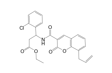 3-(2-Chlorophenyl)-3-[[oxo-(2-oxo-8-prop-2-enyl-1-benzopyran-3-yl)methyl]amino]propanoic acid ethyl ester
