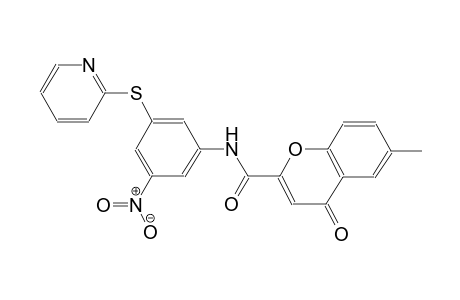 6-methyl-N-[3-nitro-5-(2-pyridinylsulfanyl)phenyl]-4-oxo-4H-chromene-2-carboxamide