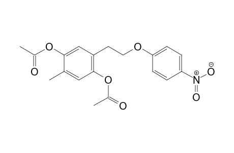 1,4-Benzenediol, 2-methyl-5-[2-(4-nitrophenoxy)ethyl]-, diacetate (ester)