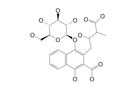 RUBINAPHTHIN-C;2-CARBOXY-3-(3'-CARBOXY-2'-HYDROXY)-BUTYL-1,4-NAPHTHOHYDROQUINONE-4-O-BETA-D-GLUCOPYRANOSIDE