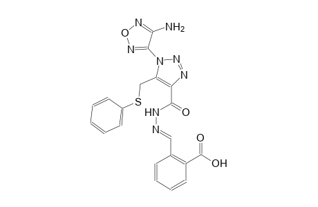 2-{(E)-[({1-(4-amino-1,2,5-oxadiazol-3-yl)-5-[(phenylsulfanyl)methyl]-1H-1,2,3-triazol-4-yl}carbonyl)hydrazono]methyl}benzoic acid