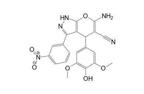pyrano[2,3-c]pyrazole-5-carbonitrile, 6-amino-1,4-dihydro-4-(4-hydroxy-3,5-dimethoxyphenyl)-3-(3-nitrophenyl)-