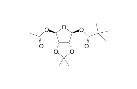 (4R)-4-O-Acetyl-2,3-isopropylidene-1-O-pivaloyl-.alpha.,D-erythro-tetradialdo-1,4-furanose