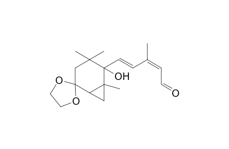(+-)-(2Z,4E)-5-(4',4'-Ethylenedioxy-2',3'-dihydro-2',3'-dimethano-2',6',6'-trimethylcyclohex-2'-enyl)-3-methylpent-2,4-dien-1-al
