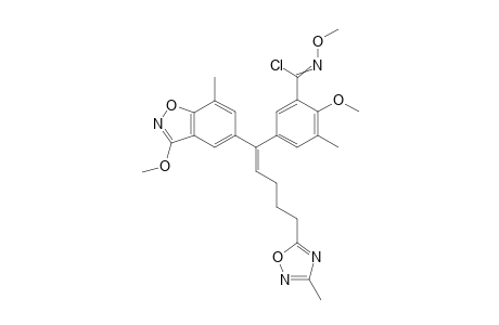 N,2-Dimethoxy-5-[(1Z)-1-(3-methoxy-7-methyl-1,2-benzoxazol-5-yl)-5-(3-methyl-1,2,4-oxadiazol-5-yl)pent-1-en-1-yl]-3-methylbenzenecarboximidoyl Chloride