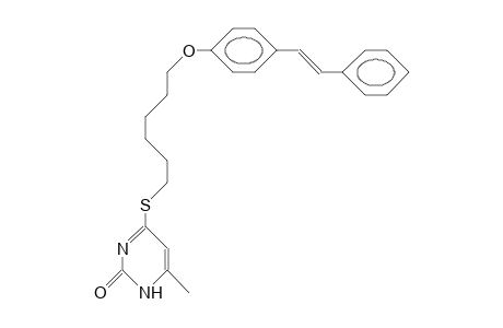 6-Methyl-4-(E)-(stilbenyloxy-hexylthio)-2(1H)-py rimidinone
