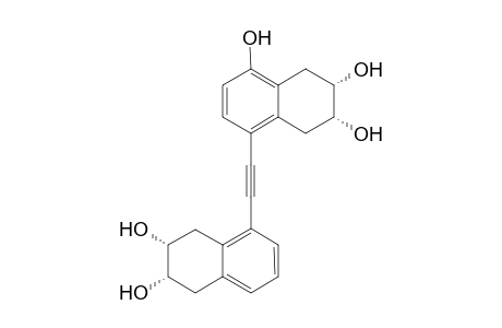 (+-)-1-[4,6.alpha.,7.alpha.-Trihydroxy-5,6,7,8-tetrahydronaphthyl-2-(6.alpha.','7.alpha.'-dihydroxy-5',6',7',8'-tetrahydronaphthyl]ethyne