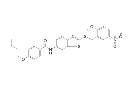 4-butoxy-N-{2-[(2-methoxy-5-nitrobenzyl)sulfanyl]-1,3-benzothiazol-6-yl}benzamide