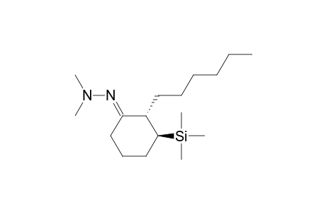 Cyclohexanone, 2-hexyl-3-(trimethylsilyl)-, dimethylhydrazone, trans-