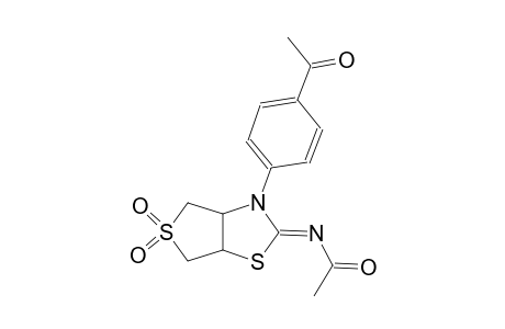 N-((2Z)-3-(4-acetylphenyl)-5,5-dioxidotetrahydrothieno[3,4-d][1,3]thiazol-2(3H)-ylidene)acetamide