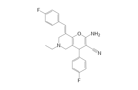 2-Amino-4-(4-fluorophenyl)-8-(4-fluorophenyl)methyene-6-ethyl-5,6,7,8-tetrahydropyrano[3,2-c]pyridinne-3-carbonitrile