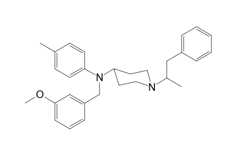 N-3-Methoxybenzyl-N-4-methylphenyl-1-(1-phenylpropan-2-yl)piperidin-4-amine