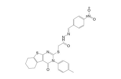 2-{[3-(4-methylphenyl)-4-oxo-3,4,5,6,7,8-hexahydro[1]benzothieno[2,3-d]pyrimidin-2-yl]sulfanyl}-N'-[(E)-(4-nitrophenyl)methylidene]acetohydrazide