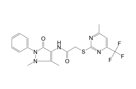 N-(1,5-dimethyl-3-oxo-2-phenyl-2,3-dihydro-1H-pyrazol-4-yl)-2-{[4-methyl-6-(trifluoromethyl)-2-pyrimidinyl]sulfanyl}acetamide