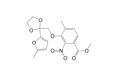 Benzoic acid, 4-methyl-3-[[2-(5-methyl-2-furanyl)-1,3-dioxolan-2-yl]methoxy]-2-nitro-, methyl ester