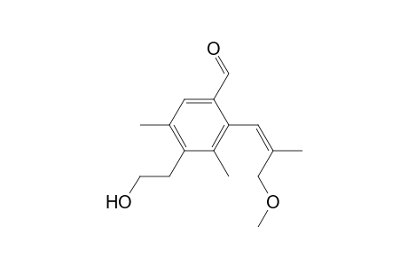 Benzaldehyde, 4-(2-hydroxyethyl)-2-(3-methoxy-2-methyl-1-propenyl)-3,5-dimethyl-, (Z)-