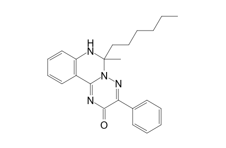 6-Hexyl-6-methyl-3-phenyl-6,7-dihydro-2H-[1,2,4]triazino[2,3-c]quinazolin-2-one