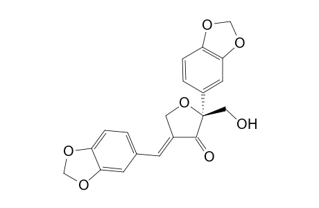 (S)-2-Benzo[1,3]dioxol-5-yl-4-[1-benzo[1,3]dioxol-5-yl-meth-(E)-ylidene]-2-hydroxymethyl-dihydro-furan-3-one