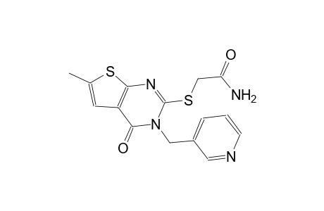 2-{[6-methyl-4-oxo-3-(3-pyridinylmethyl)-3,4-dihydrothieno[2,3-d]pyrimidin-2-yl]sulfanyl}acetamide