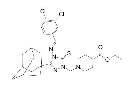 5-(1-ADAMANTYL)-4-(3,4-DICHLOROBENZYLIDENEAMINO)-2-(4-ETHOXYCARBONYL-1-PIPERIDYLMETHYL)-1,2,4-TRIAZOLINE-3-THIONE