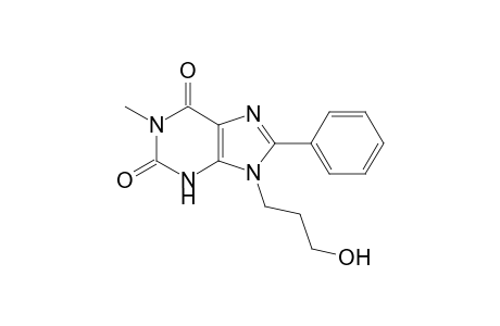 1-Methyl-9-(3-oxidanylpropyl)-8-phenyl-3H-purine-2,6-dione