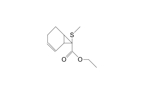 (1S*,2R*,7R*)-7-Methylthio-bicyclo(4.1.0)hept-2-ene-7-carboxylic acid, ethyl ester