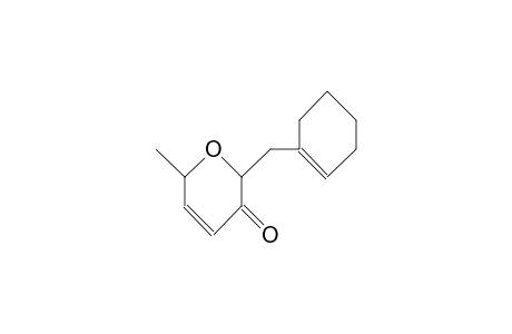 1-Cyclohexenyl-methyl C-1,2,3,4-tetradeoxy-L-rhamno-hex-3-en-2-ono-pyranoside