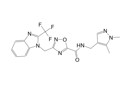 N-[(1,5-dimethyl-1H-pyrazol-4-yl)methyl]-3-{[2-(trifluoromethyl)-1H-benzimidazol-1-yl]methyl}-1,2,4-oxadiazole-5-carboxamide