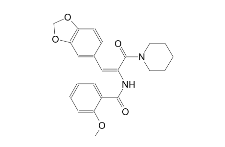 N-[(E)-2-(1,3-benzodioxol-5-yl)-1-(1-piperidinylcarbonyl)ethenyl]-2-methoxybenzamide