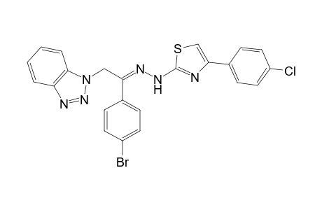 (E)-2-(2-(2-(1H-benzo[d][1,2,3]triazol-1-yl)-1-(4-bromophenyl)ethylidene)hydrazinyl)-4-(4-chlorophenyl)thiazole