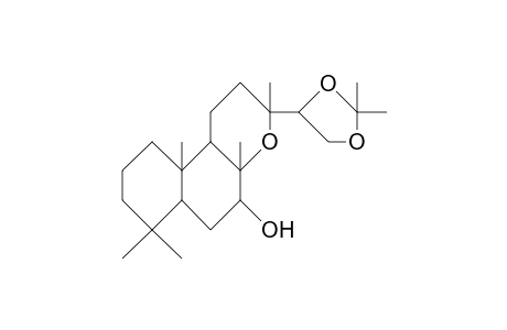 7S,14R,15-Trihydroxy-8a,13-epoxy-14,15-isopropylidene-labdane