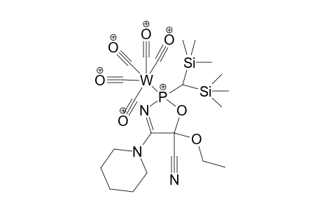{Pentacarbonyl[2-bis(trimethylsilyl)methyl-5-cyano-5-ethoxy-4-(1-piperidino)-.delta.(3)-1,3,2-oxazaphospholene-.kappa.P]tungsten(0)}
