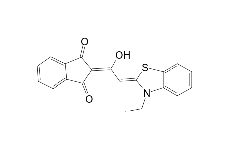 1H-indene-1,3(2H)-dione, 2-[2-(3-ethyl-2(3H)-benzothiazolylidene)-1-hydroxyethylidene]-