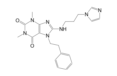 8-{[3-(1H-imidazol-1-yl)propyl]amino}-1,3-dimethyl-7-(2-phenylethyl)-3,7-dihydro-1H-purine-2,6-dione