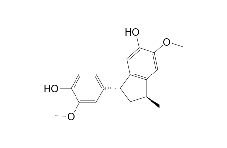 1H-Inden-5-ol, 2,3-dihydro-3-(4-hydroxy-3-methoxyphenyl)-6-methoxy-1-methyl-, trans-