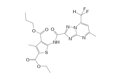 2-O-ethyl 4-O-propyl 5-[[7-(difluoromethyl)-5-methyl-[1,2,4]triazolo[1,5-a]pyrimidine-2-carbonyl]amino]-3-methylthiophene-2,4-dicarboxylate
