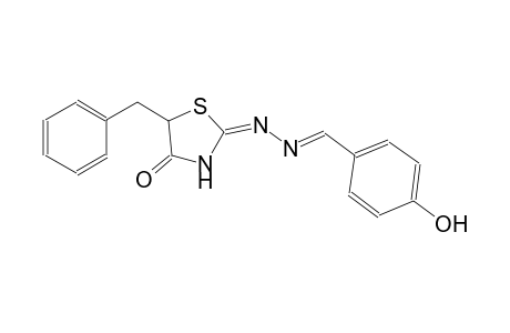 benzaldehyde, 4-hydroxy-, [(2E)-4-oxo-5-(phenylmethyl)thiazolidinylidene]hydrazone