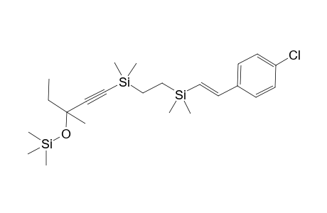 1-{[3-methyl-3-(trimethylsiloxy)-1-pentynyl]dimethylsilyl}-2-{[(E)-4-chlorostyryl]-dimethylsilyl)ethane