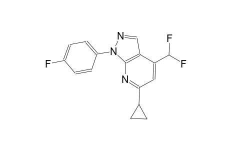 1H-pyrazolo[3,4-b]pyridine, 6-cyclopropyl-4-(difluoromethyl)-1-(4-fluorophenyl)-