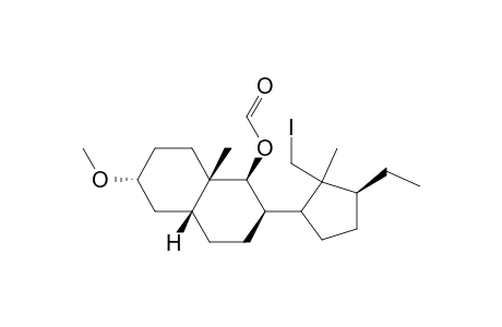 1-Naphthalenol, 2-[3-ethyl-2-(iodomethyl)-2-methylcyclopentyl]decahydro-6-methoxy-8a-methyl-, formate, [1S-[1.alpha.,2.beta.(1R*,2S*,3R*),4a.alpha.,6.beta.,8a.alpha.]]-