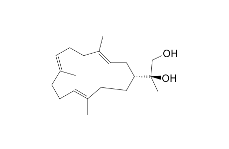 4,8,12-Trimethyl-1R-(15S,16-dihydroxyisopropyl)cyclotetradeca-3E,7E,11E-triene